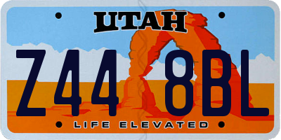 UT license plate Z448BL