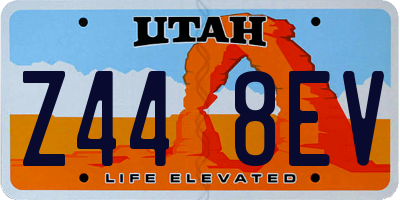 UT license plate Z448EV