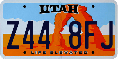 UT license plate Z448FJ