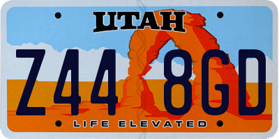 UT license plate Z448GD