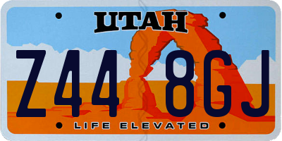 UT license plate Z448GJ