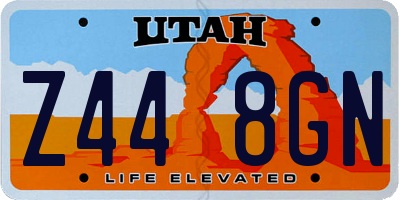 UT license plate Z448GN