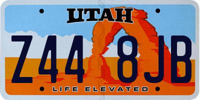 UT license plate Z448JB