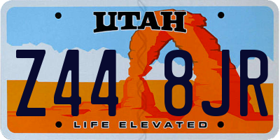 UT license plate Z448JR