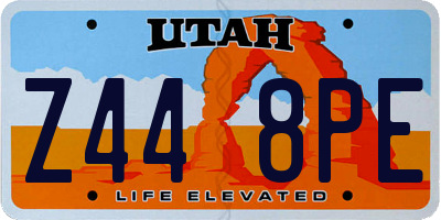 UT license plate Z448PE