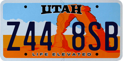 UT license plate Z448SB