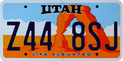 UT license plate Z448SJ
