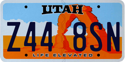 UT license plate Z448SN