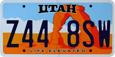 UT license plate Z448SW