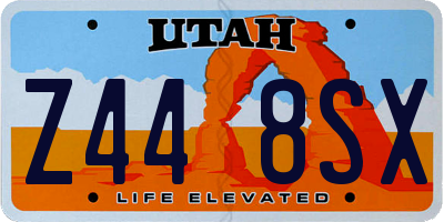 UT license plate Z448SX