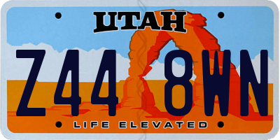 UT license plate Z448WN