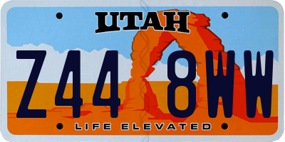 UT license plate Z448WW