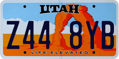 UT license plate Z448YB