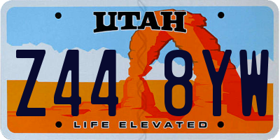 UT license plate Z448YW