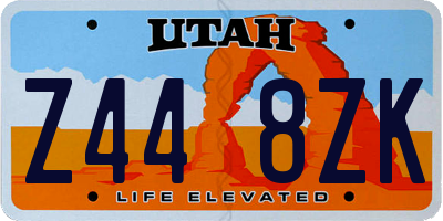 UT license plate Z448ZK