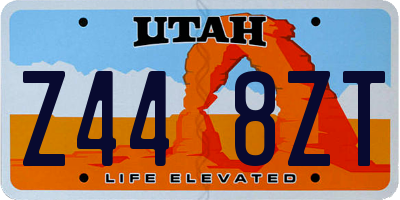 UT license plate Z448ZT
