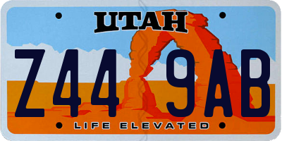 UT license plate Z449AB
