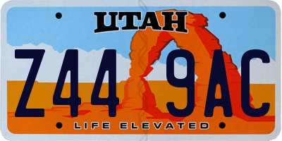 UT license plate Z449AC