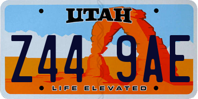 UT license plate Z449AE
