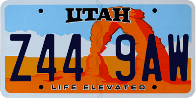 UT license plate Z449AW