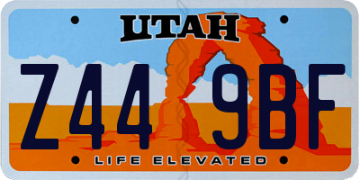 UT license plate Z449BF