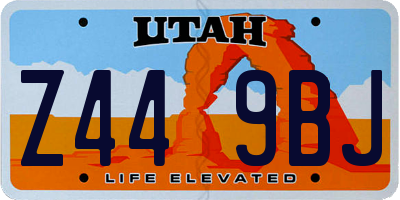 UT license plate Z449BJ