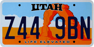 UT license plate Z449BN