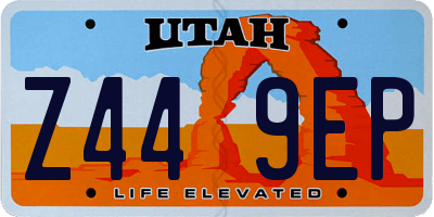 UT license plate Z449EP