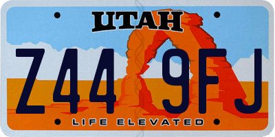 UT license plate Z449FJ