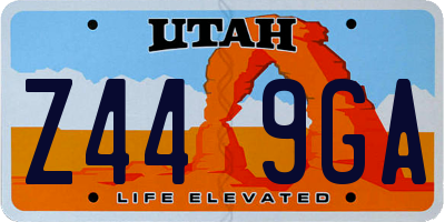 UT license plate Z449GA