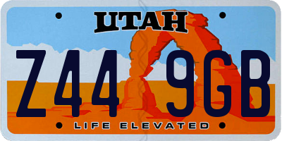 UT license plate Z449GB