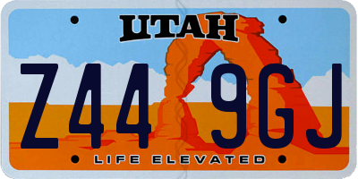 UT license plate Z449GJ