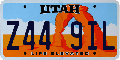UT license plate Z449IL