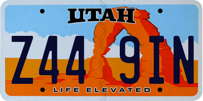 UT license plate Z449IN