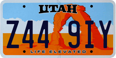 UT license plate Z449IY