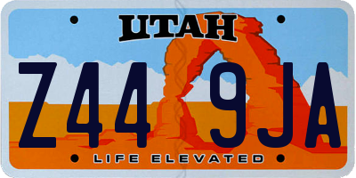 UT license plate Z449JA