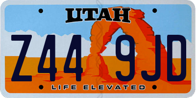 UT license plate Z449JD