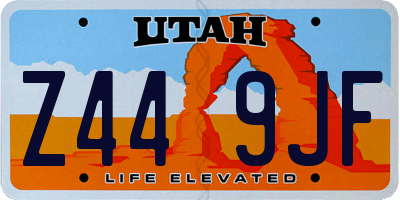 UT license plate Z449JF