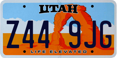 UT license plate Z449JG