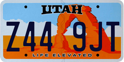UT license plate Z449JT