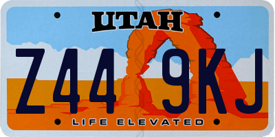 UT license plate Z449KJ