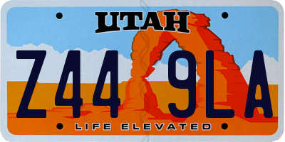 UT license plate Z449LA