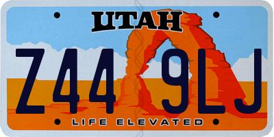 UT license plate Z449LJ