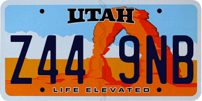 UT license plate Z449NB