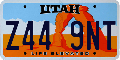 UT license plate Z449NT