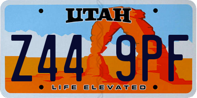 UT license plate Z449PF