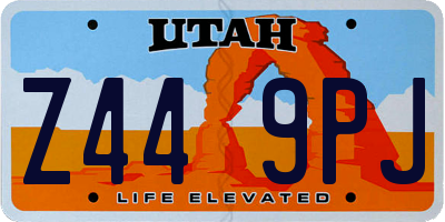 UT license plate Z449PJ