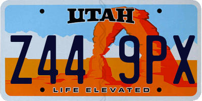UT license plate Z449PX
