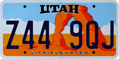 UT license plate Z449QJ