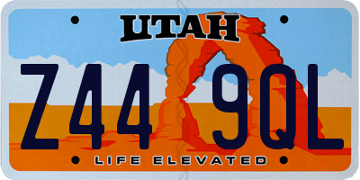 UT license plate Z449QL